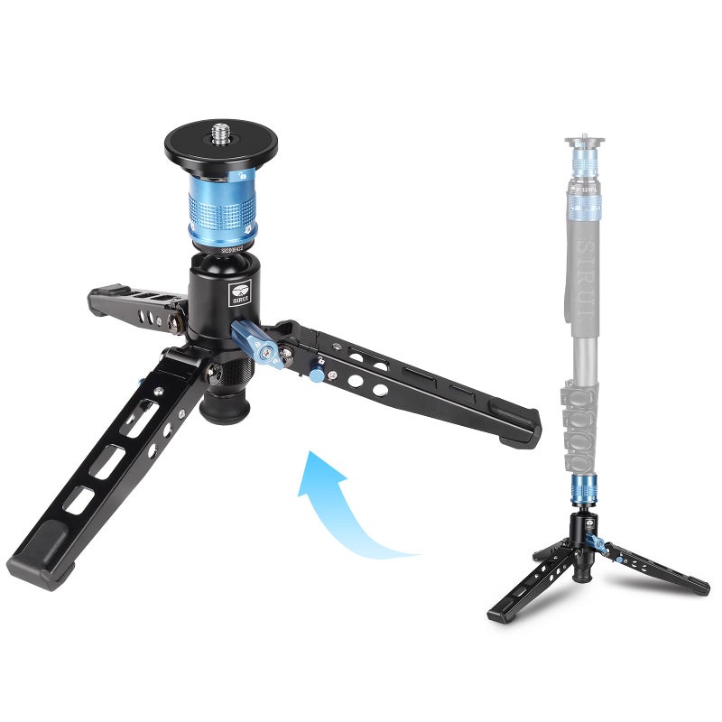 SIRUI P36 Kit Aluminum Tripod Base and Adapter SIRUI Monopod Support with Quick Release Foldable Feet Vertical Notch Tripod Base and Adapter only