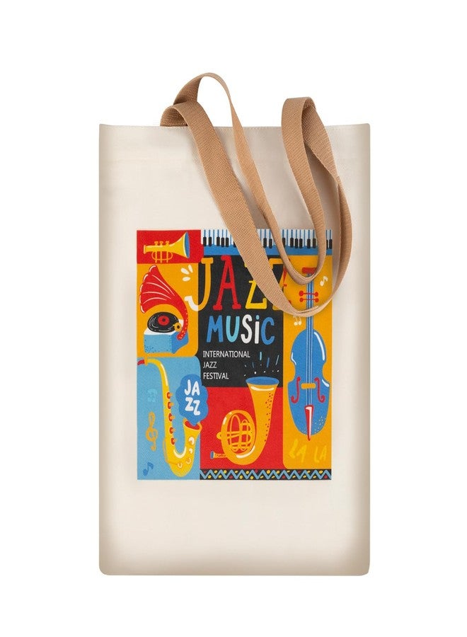 HilerPunk Tote bag Music Note Handbag Reusable Shopping Bags Grocery Bag,Music Class Training handbag,Music Gifts, Jazz Instrument Pattern, HLMG-012 - Image 1