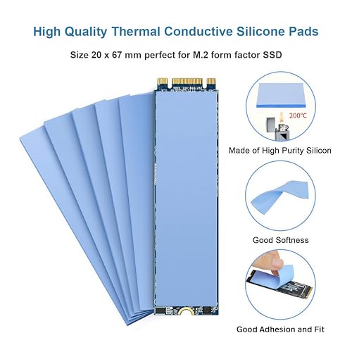 A ADWITS [ 12-Pack ] Thermal Conductive Silicone Pads, Soft Safe Simple to Apply for SSD CPU GPU LED IC Chipset Cooling -Blue - Image 2