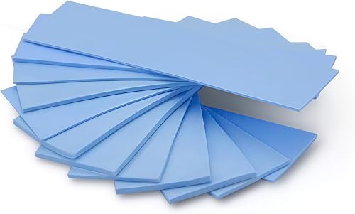 A ADWITS [ 12-Pack ] Thermal Conductive Silicone Pads, Soft Safe Simple to Apply for SSD CPU GPU LED IC Chipset Cooling -Blue - Image 1