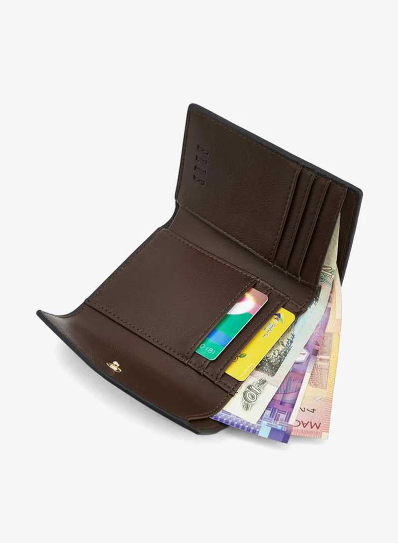 ELLE BROWN Floral Monogram Print Wallet With Button Closure for Women | Best Price UAE