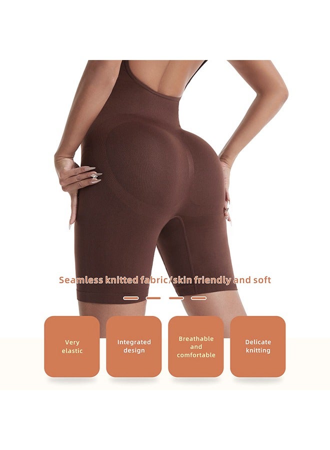 Bodysuit for Women Tummy Control Shapewear Mid-Thigh Seamless Full Body Shaper, Tummy Control Shapewear Slim Shaper Hip Lift Body Shaper, Suitable for Daily Life and Exercise, #L Brown - Image 3