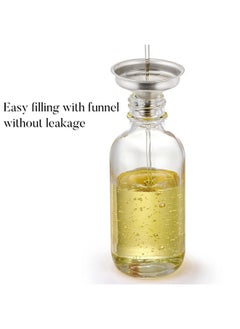 Aozita Set of 4, 1 oz Clear Eye Dropper Bottles with 1 Stainless Steel Funnels & 4 Labels - Black Caps 30ml Thick Glass Tincture Bottles - Leakproof Essential Oils Bottles for Health, Personal Care & Beauty  - Image 4