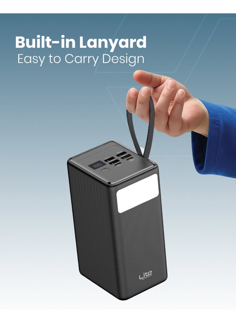 Moxedo Lite Multi-Port 70,000 mAh PD 20W Mini Power Station Fast Charging 2 USB-C / 4 USB-A Ports Portable with Built-in LED Flash Light and Lanyard - Image 5