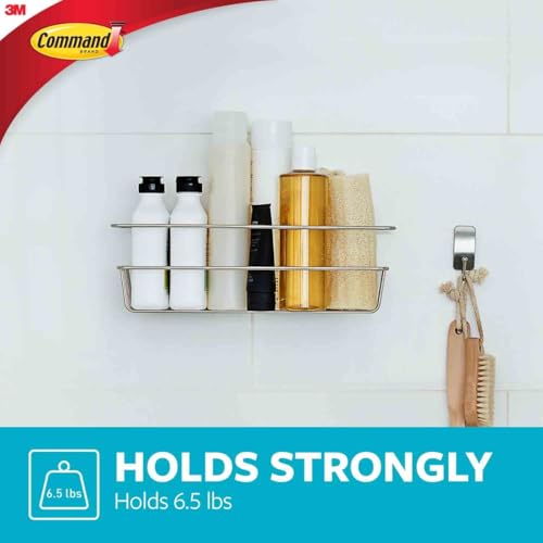 Command Shower Caddy Matte Black with Water Resistant Command Strips, Bathroom Organizer, Holds up to 6.5 lbs, 1 Count (Pack of 1) - Image 3