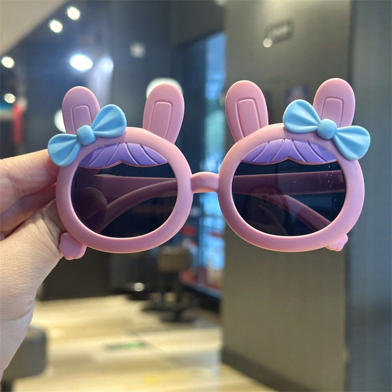 Cute Bunny Kids Sunglasses with Rabbit Ears - Fashionable Sun Protection for Photo-Ready Moments