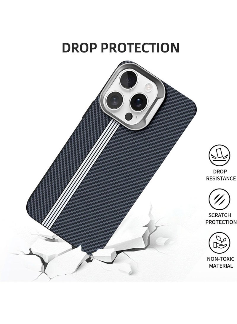 S-TOP غطاء خلفي من ألياف الكربون غير اللامع إصدار شريط الاندماج لجهاز iPhone 16 Pro Max 2024 - نحيف، أنيق، واقي - Image 3