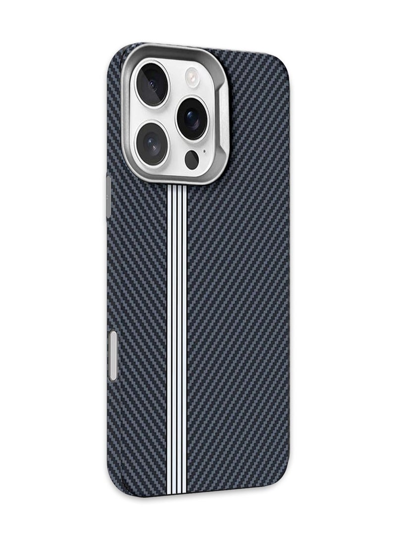 S-TOP غطاء خلفي من ألياف الكربون غير اللامع إصدار شريط الاندماج لجهاز iPhone 16 Pro Max 2024 - نحيف، أنيق، واقي - Image 2