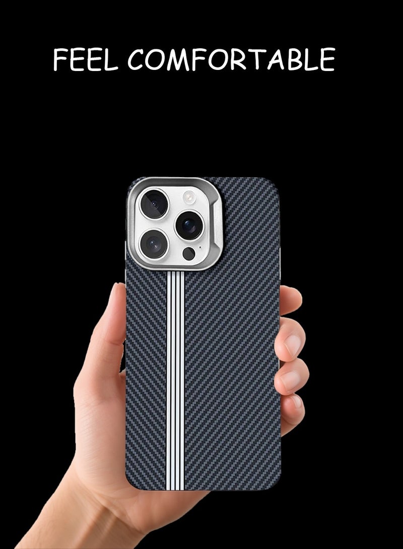 S-TOP غطاء خلفي من ألياف الكربون غير اللامع إصدار شريط الاندماج لجهاز iPhone 16 Pro Max 2024 - نحيف، أنيق، واقي - Image 5