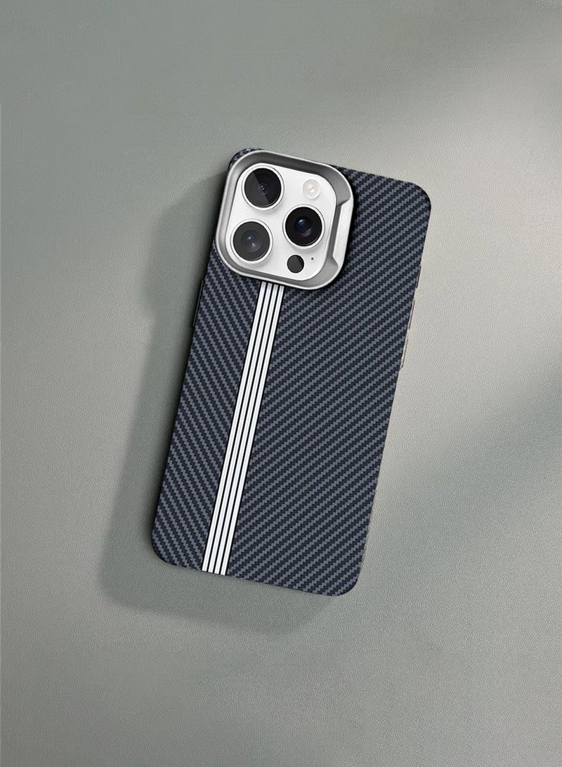 S-TOP غطاء خلفي من ألياف الكربون غير اللامع إصدار شريط الاندماج لجهاز iPhone 16 Pro Max 2024 - نحيف، أنيق، واقي - Image 4
