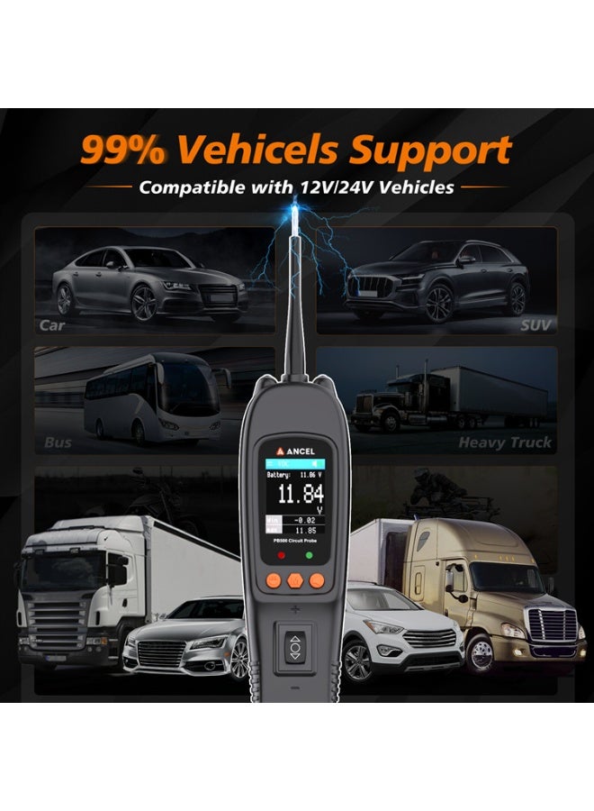 Ancel PB500 Automotive Power Circuit Probe Tester Kit, 12/24V Car Electrical Short/Open Breaker Finder, AC/DC Diode Resistance Frequency Injector Relay Tester, Duty Cycle,Digital Multimeter/Ohmmeters - Image 3