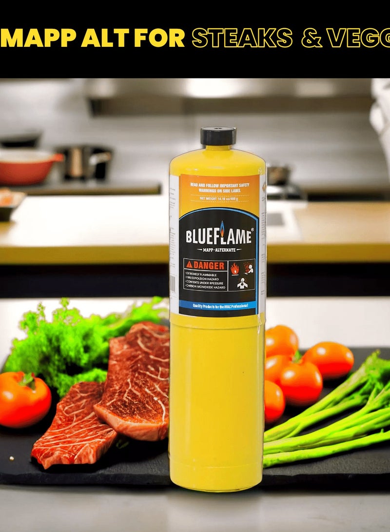BlueFlame MAPP ALTERNATE Cylinder Pack of 2 – 99.9% High-Purity Propylene for Superior Heat – Hotter than Standard Propane Tanks – Ideal for Welding, Brazing, Soldering, and Modern Cuisines 14.1 oz - Image 5