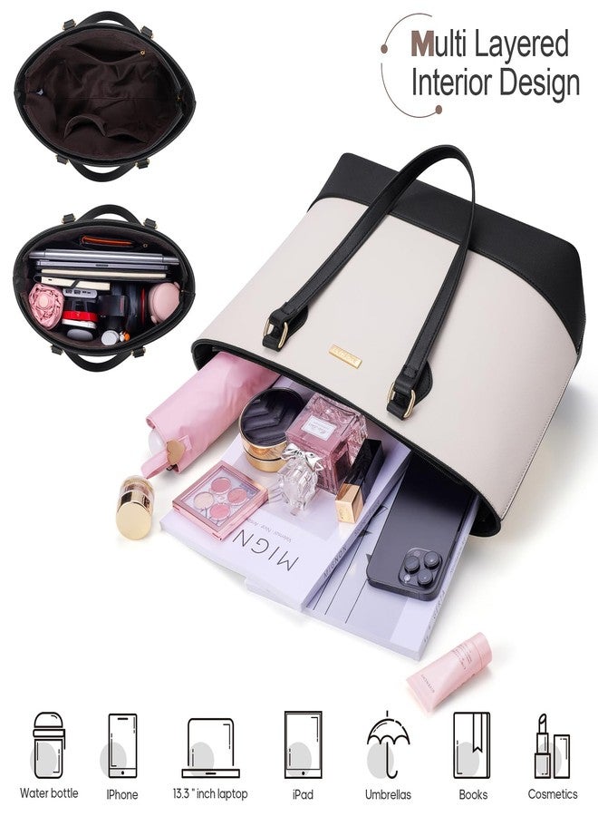 Bagsure مجموعة حقائب يد نسائية أنيقة مكونة من 4 قطع، تشمل حقائب كتف وحقائب حمل عادية وحقائب كروس بودي، هدية مثالية للسيدات والفتيات، طقم حقائب يد نسائية - Image 4
