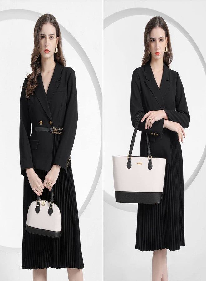 Bagsure مجموعة حقائب يد نسائية أنيقة مكونة من 4 قطع، تشمل حقائب كتف وحقائب حمل عادية وحقائب كروس بودي، هدية مثالية للسيدات والفتيات، طقم حقائب يد نسائية - Image 2