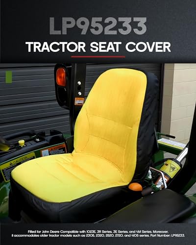 Rogierra LP95233 Upgrade Large Seat Cover Cushioned for John Deere Compact Utility Tractor Seat Back Up to 18 High Compatible with 3E Series 3R Series 4M Series1023E Tractor Oxford 300D Fabric - Image 3