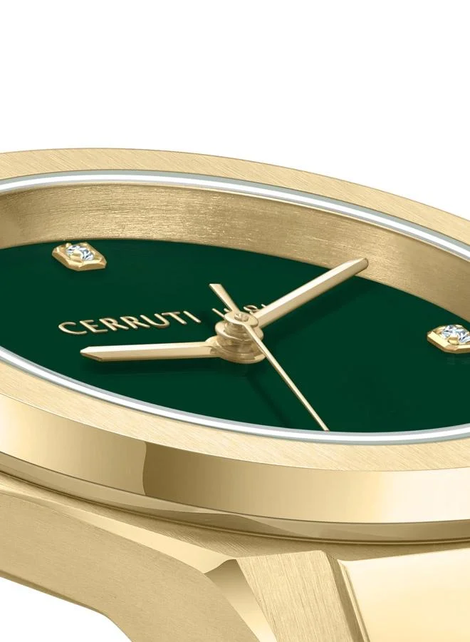 CERRUTI 1881 Lucardo  Analog Green Watch For Women Sapphire Coated Flat Glass And Stainless Steel Bracelet 34mm Water Resistant 5 ATM - CIWLG0043602