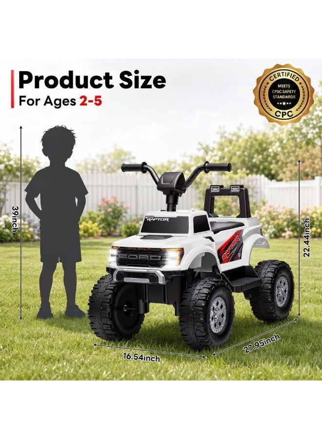 Ford F-150 Kids Atv Ride On Battery Powered Ride On Toy 12V - White - Image 3