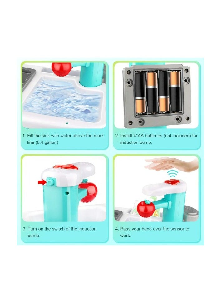 4KIDS Induction Real Water Play Sink With Accessories  - Image 2