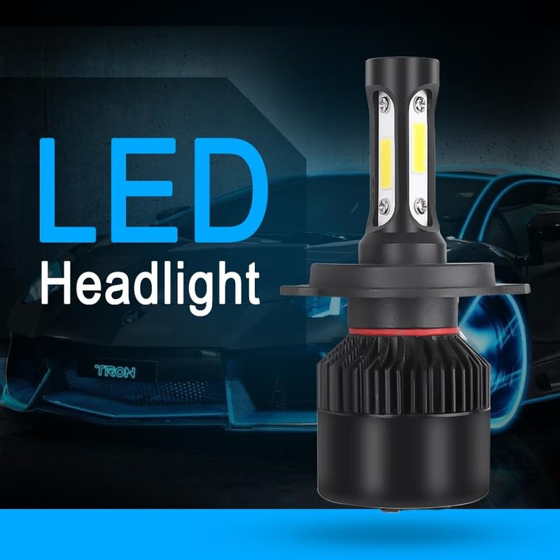 LOVMOTO Universal High Brightness 3 Side H4 LED Headlights Hi/Low Beam Bulbs 40W White Conversion Kit for Motorcycle, Bike, Scooty (Pack 1) Comfortable With Hf Del-uxe - Image 2