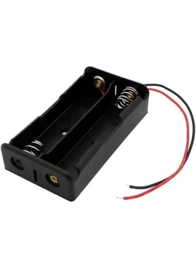 melfi Battery Holder Storage Box Case Aa/Aaa Batteries Container With Red And Black Wire Leads Abs Light Weight Battery Bank Case (Aa, 2 Port) - Image 1