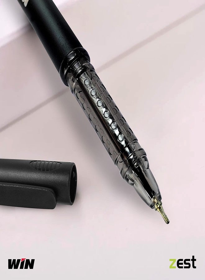 دبليو آي أن أقلام حبر جاف WINT Zest | 100 قلم حبر أسود | أقلام حبر جاف أنيقة وعالية الجودة | كتابة سلسة | رأس 0.7 مم | مجموعة ألوان مختلفة للهيكل | عبوة أدوات مكتبية متنوعة - Image 4