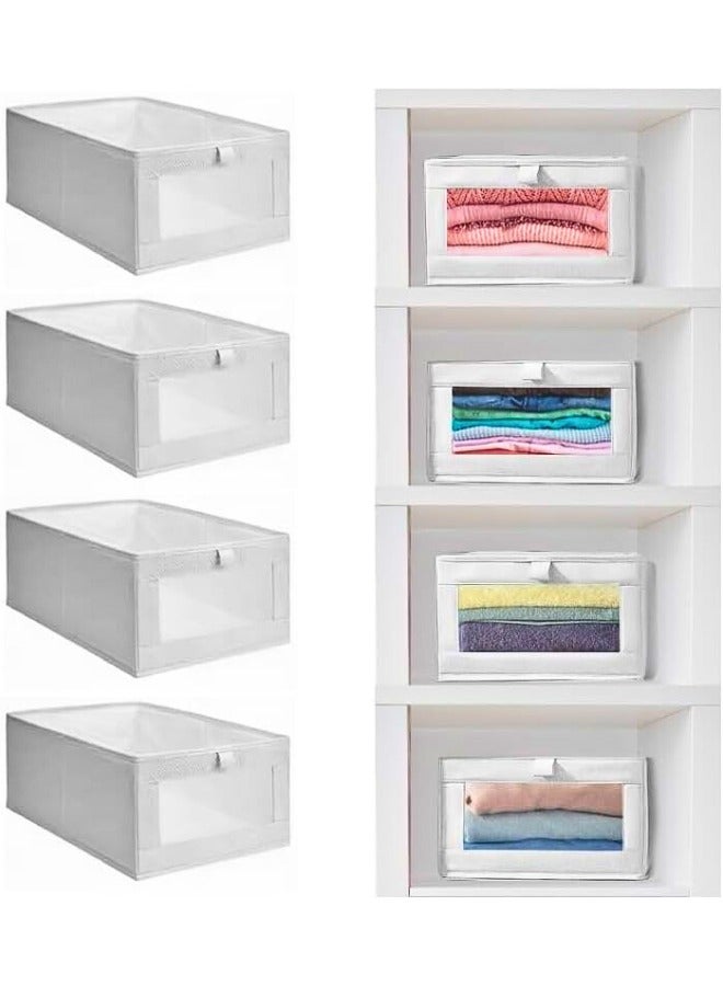 Chase Up Clothes Storage Box – Foldable Wardrobe Organizer, Drawer Organizer. Ideal for Clothes & Books Storage. Washable Closet Storage Basket for Neat and Efficient Organization. (cotton 6pc's) - Image 2