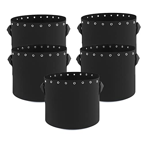 Molgoc 3 Gallon Plant Grow Bags 5-Packs with Holes,Thichkened Non-Woven Aeration Fabric Pots with Handles - Reinforced Weight Capacity - Image 1