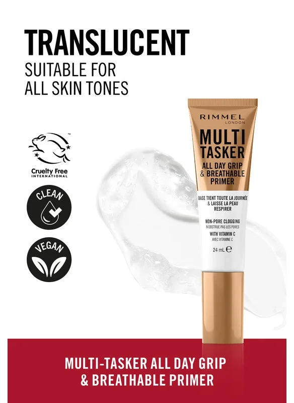 RIMMEL LONDON Multi-Tasker All Day Grip & Breathable Primer - Clear, 24ml