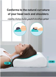 فن الراحة افضل وسادة طبية ميموري فوم المرن عالي الجودة مريحة وداعمة لمنحنى الرأس والرقبة بامتياز  - Image 2