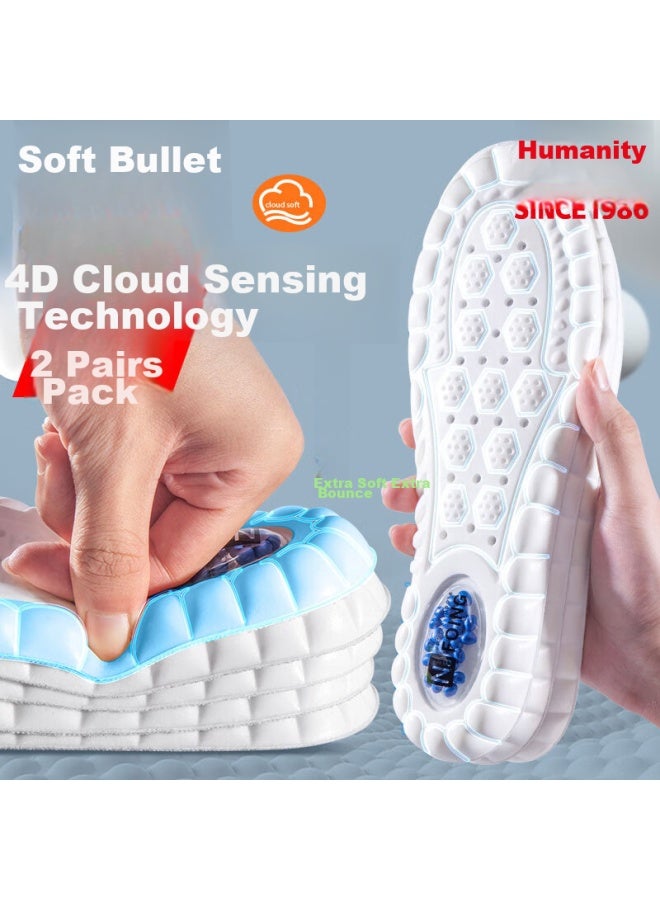 Renben 2 Pairs Of Sports Insoles For Men, Soft And Elastic, Long-lasting, Shock-absorbing, Sweat-absorbing, Breathable, Odor-resistant, Anti-stink Feeling 6640 41-42 - Image 1