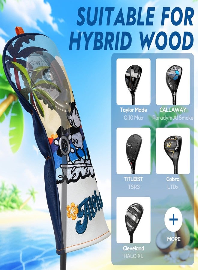 LZFAN Golf Club Head Cover Golf Head Cover Driver Headcover Fairway Wood Headcover Hybrid Club Head Cover AIOHA Blue - Image 2