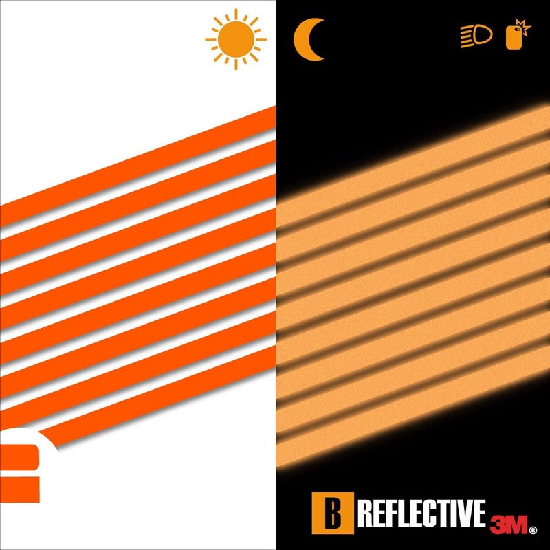 B REFLECTIVE Set of 8 Retro Reflective Stickers for Scooters, Bikes, Motorcycles,... - Multi Support Strips - High Visibility - 3M Technology™ - Maximum grip - Image 2