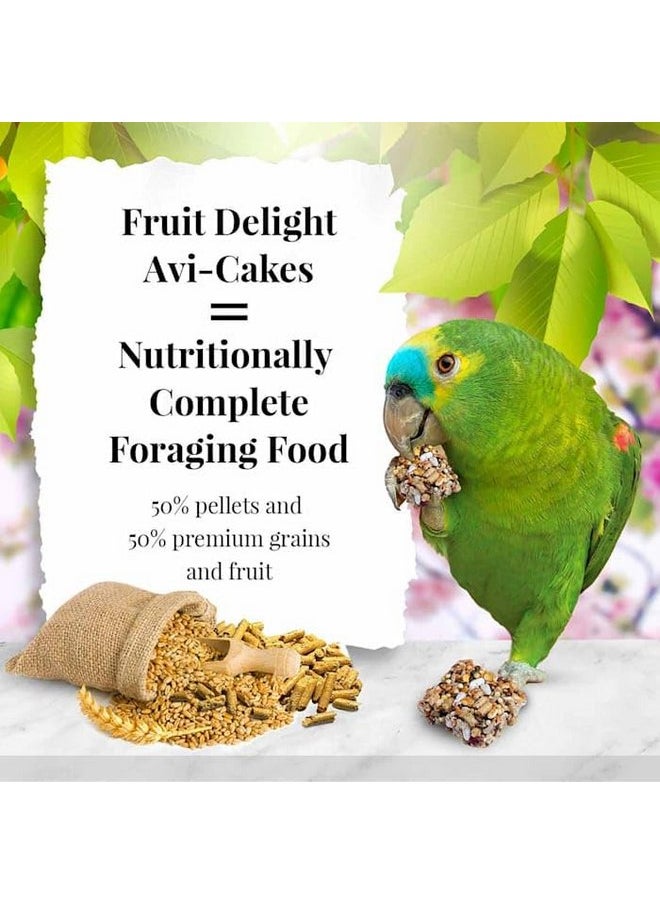 لافيبيرز طعام الطيور الأليفة Avi-Cakes Fruit Delight من LAFEBER'S، مصنوع من مكونات غير معدلة وراثيًا ومناسبة للبشر، للببغاوات (عبوة 8 أونصة من قطعة واحدة)  - Image 2