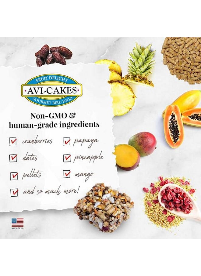 لافيبيرز طعام الطيور الأليفة Avi-Cakes Fruit Delight من LAFEBER'S، مصنوع من مكونات غير معدلة وراثيًا ومناسبة للبشر، للببغاوات (عبوة 8 أونصة من قطعة واحدة)  - Image 5