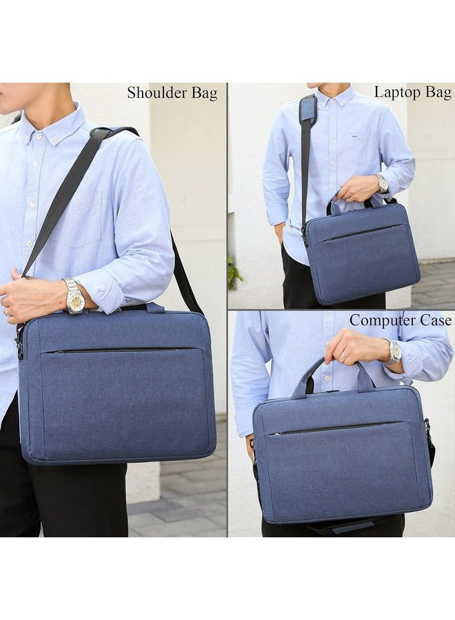 SKY-TOUCH Laptop Bag 15.6 inch briefcase with Strap | Blue - Image 4