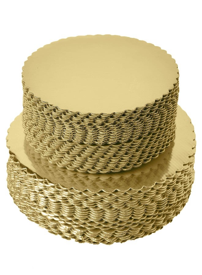 Onemore [25pcs] 8" Gold Cakeboard Round,Small Disposable Cake Circle Base Boards Cake Plate Round Coated Circle Cakeboard Base 8inch 25pack (Gold, 8inch) - Image 1