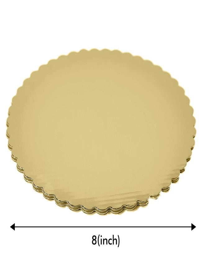 Onemore [25pcs] 8" Gold Cakeboard Round,Small Disposable Cake Circle Base Boards Cake Plate Round Coated Circle Cakeboard Base 8inch 25pack (Gold, 8inch) - Image 2