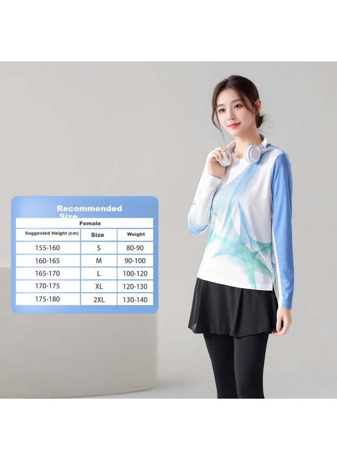 Fandimu Badminton Outfit For Men And Women, Sports Set For Fitness, Running, Track And Field Training, Geometry Long-sleeve Two-piece Set, Women's Size M - Image 4