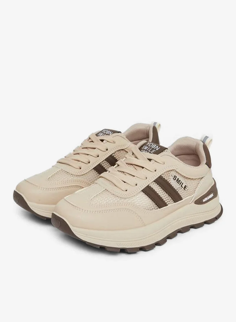 Styli Active Striped Lace Up Casual Sneakers