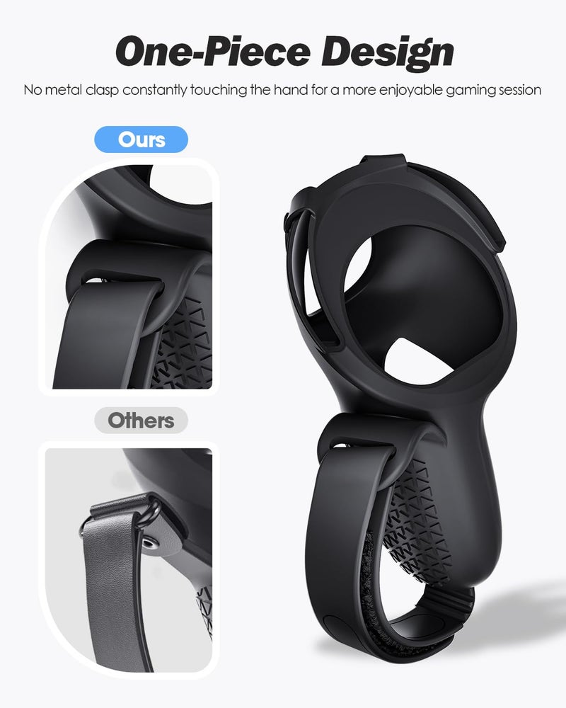 SUPERUS Comfort Controller Grips Cover Compatible with Meta Quest 2 Accessories - All-Silicone Construction, Controller Grips for Oculus Quest 2 with Adjustable Knuckle Straps Protector - Image 4