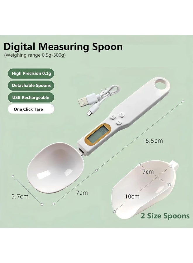 Digital Measuring Spoon - Electronic Scale Spoon Weighing for Food Coffee Powder Tea Ingredients Spice Baking Kitchen Gram Measuring Spoons High Precision 0.1g  - Image 2