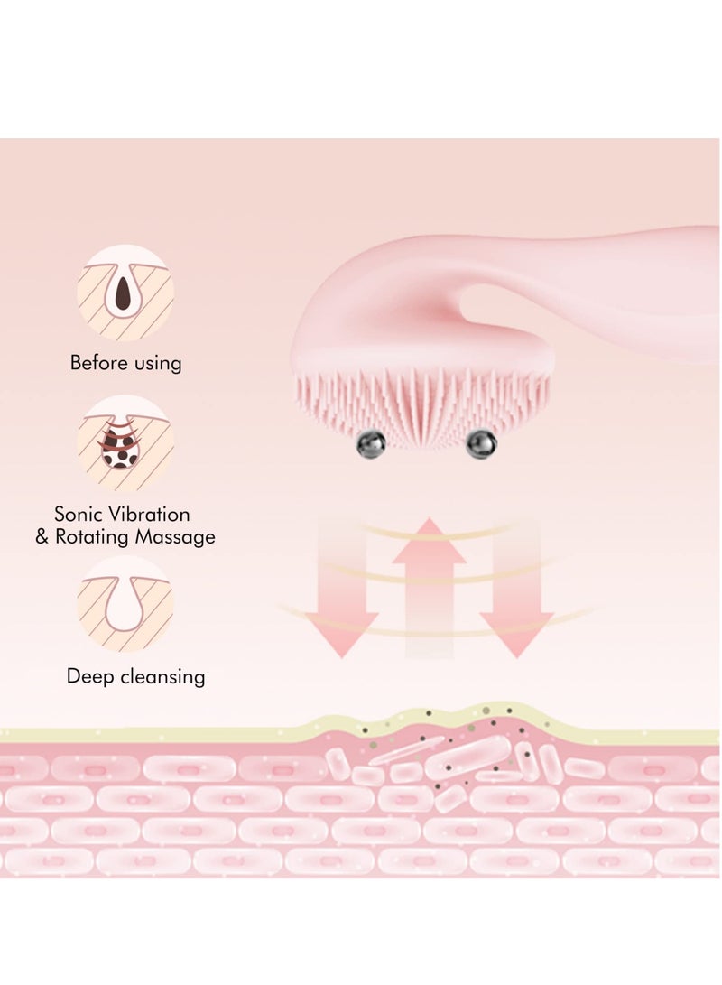 Excefore Facial Cleansing Brush, Mini Facial Cleanser and Massager, Electric Silicone Face Scrubber for Deep Cleaning and Exfoliating, Gentle Vibrating and Massage, Mini Sonic Skin Exfoliator Tool - Image 2