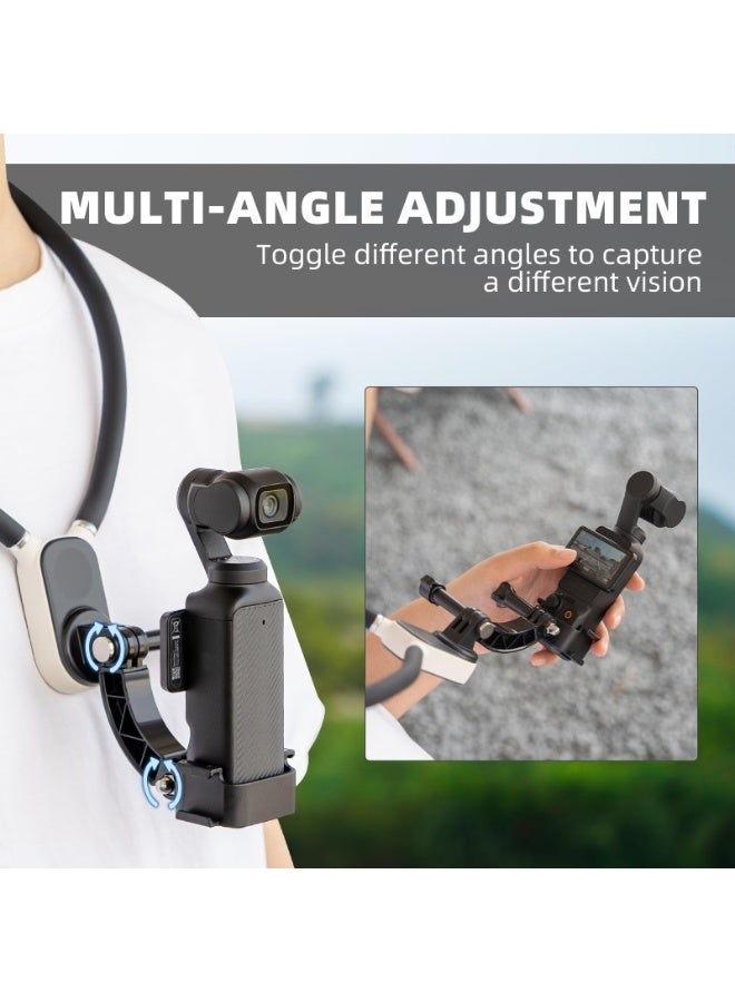 حامل عنق مغناطيسي لـ DJI OSMO Pocket 3، حامل صدر لالتقاط مقاطع فيديو من منظور الشخص الأول (POV) أو مدونات الفيديو (Vlog)، حامل سيلفي يدوي لحمل الكاميرا على الرقبة لـ GoPro Hero 12/11/10/9، ملحقات الكاميرا - Image 2