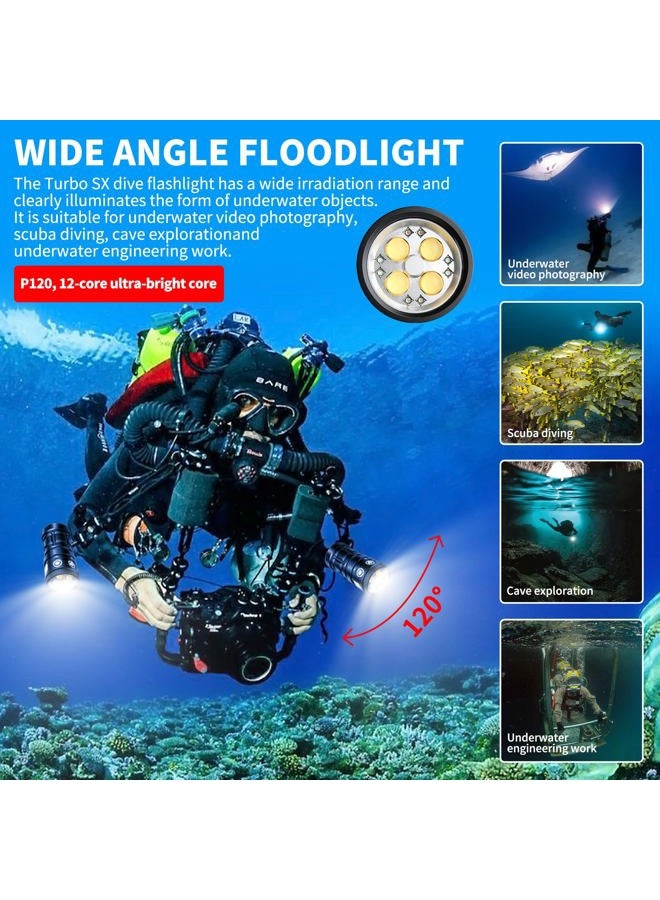 LetonPower Turbo SX Dive Light, 11000 Lumens 100m Underwater Video Light,Diving Flashlight,Scuba Dive Light,Waterproof Flashlight with for Under Water Sports,Underwater Video Shooting and Photography - Image 4
