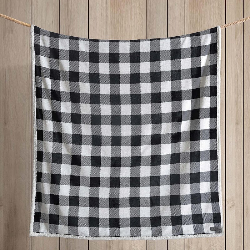 Eddie Bauer - Throw Blanket, Super Soft Reversible Sherpa Flannel Bedding, Ideal Christmas & White Elephant Gifts, Cozy Plaid Throw Blankets for Couch (Cabin Plaid Black, Throw) - Image 3