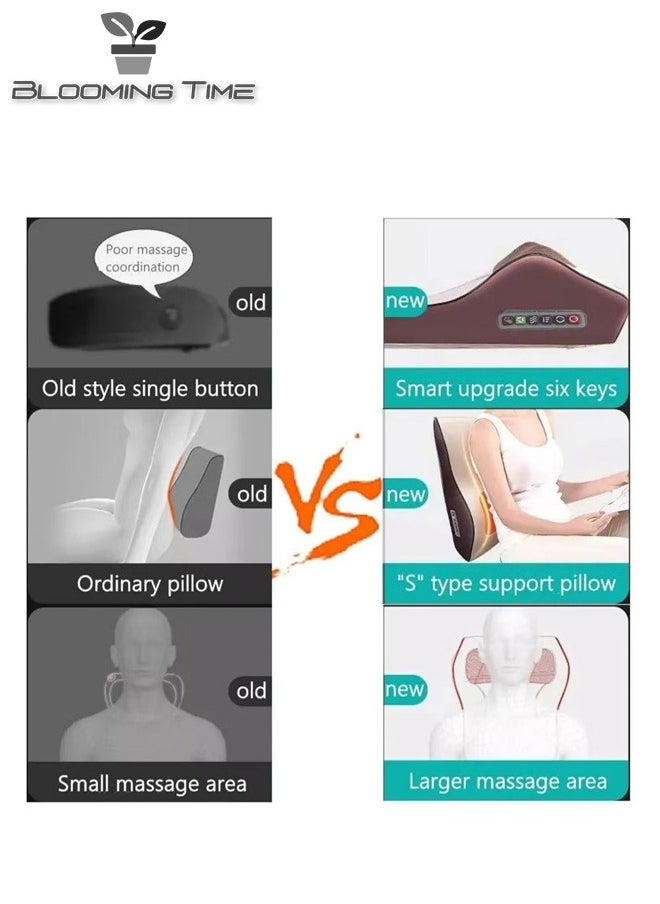بلومنغ تايم العمود الفقري القطني مدلك الرقبة الرقبة الخصر الخصر الرقبة وسادة تدليك السيارات المنزلية قطني وسادة متعددة الوظائف وسادة الجسم كله  - Image 2