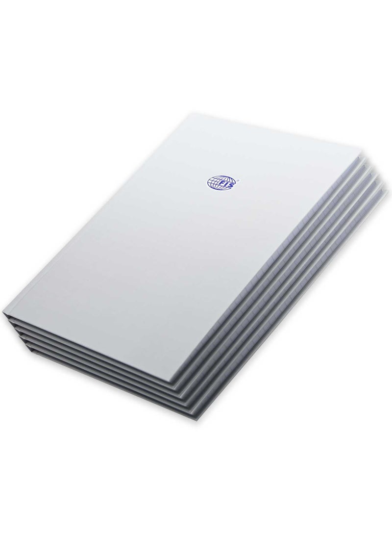 FIS مجموعة FIS من 5 دفاتر ملاحظات غلاف صلب A4 خط واحد، 100 ورقة، فضي -FSNBA4SL100SL - Image 3