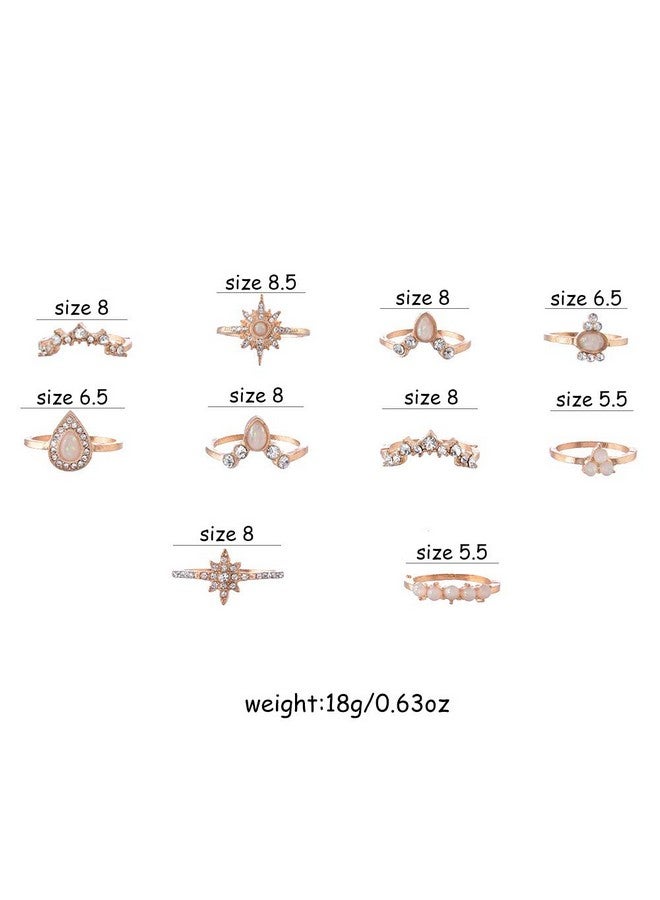 CSIYANJRY99 616 Pcs Knuckle Stacking Rings For Women Teen Girlsboho Vintage Stackable Rings Cute Fashion Crystal Aesthetic Midi Finger Rings Set Multiple Rings Pack Bulk - Image 4
