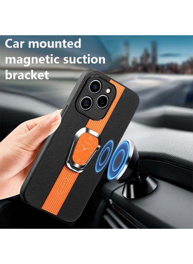 اس-توب جراب خلفي من الجلد الليتشي المغناطيسي لهاتف Realme C61 مع حامل - Image 2