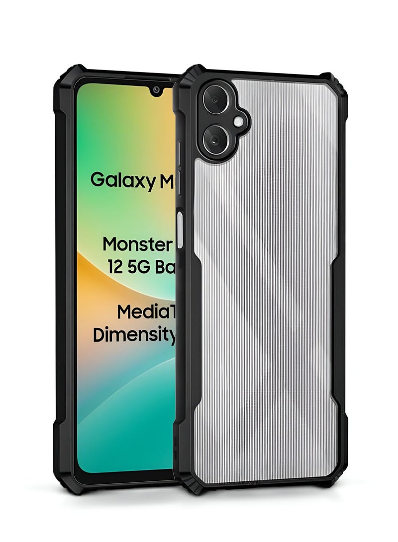 Wtech Samsung Galaxy M06 / Samsung Galaxy F06 5G 2025 Hybrid TPU Silicone with Raised Armour Bumpers Slim Case Cover - Clear/Black - Image 1